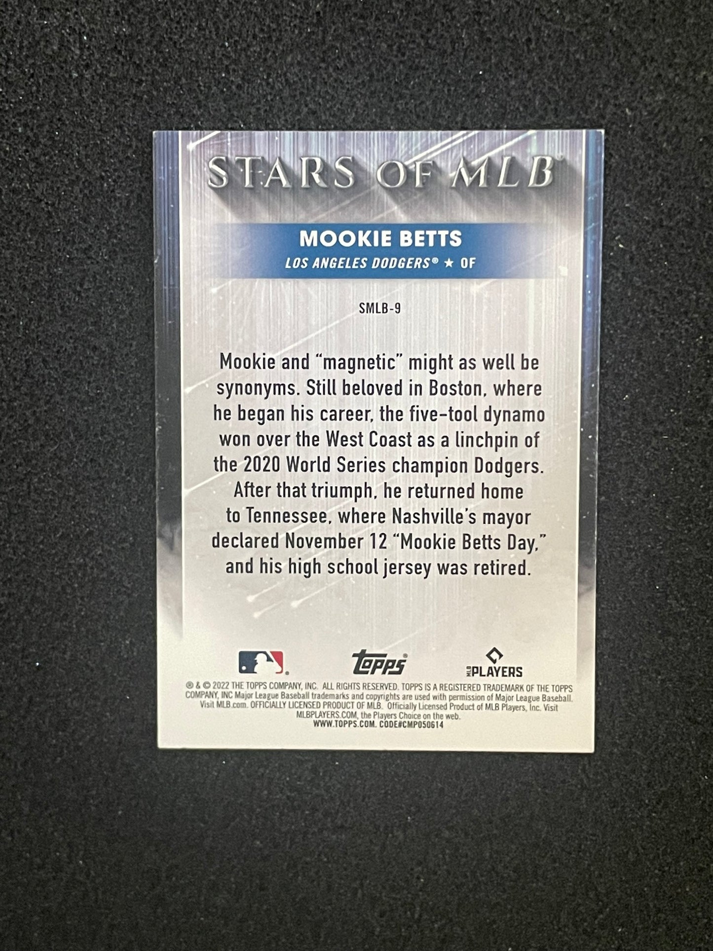 2022 Topps Stars of MLB Insert – Mookie Betts – Los Angeles Dodgers – SMLB-9