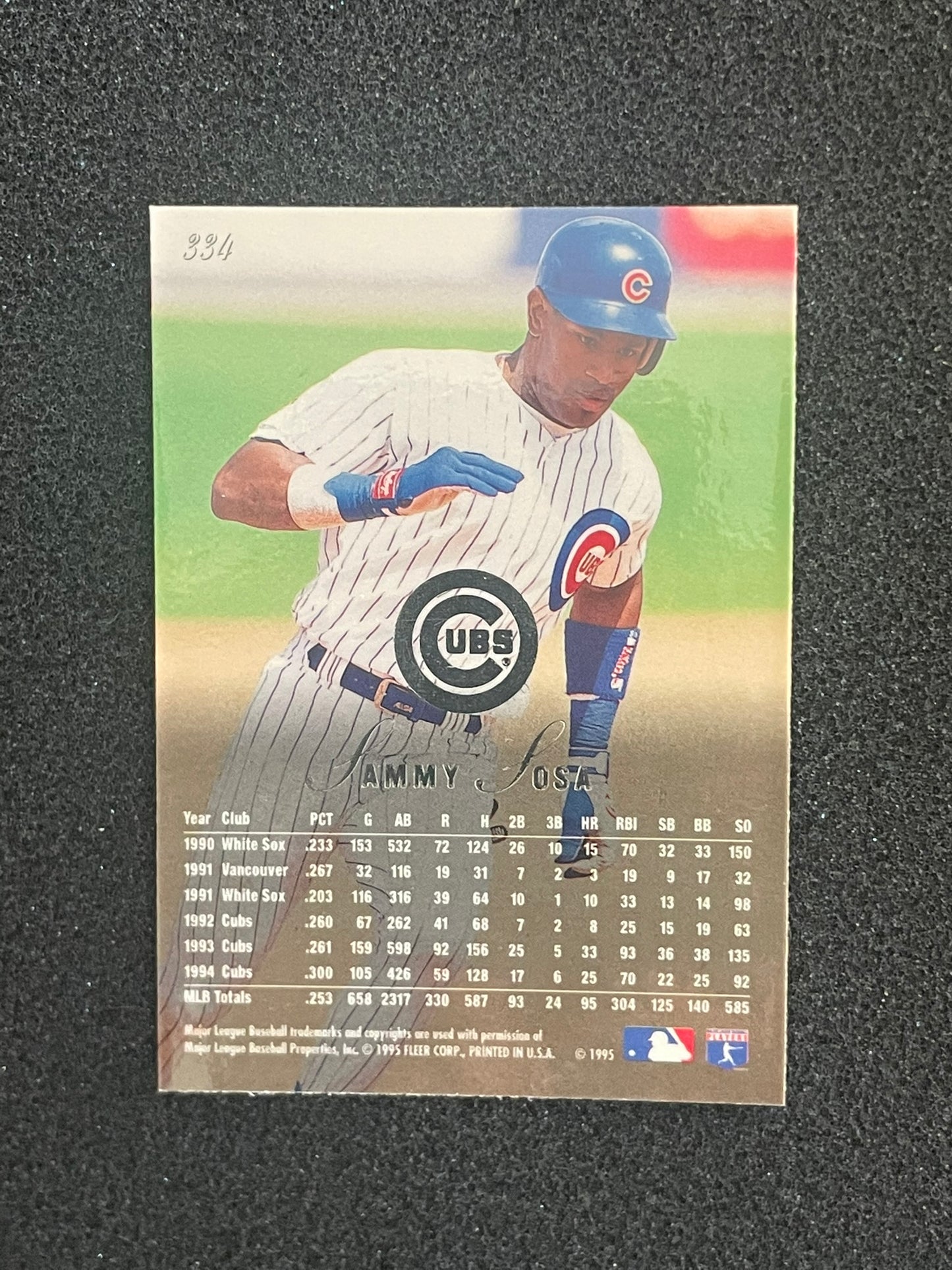 1995 Flair Sammy Sosa #334 Chicago Cubs Baseball Card – Fleer