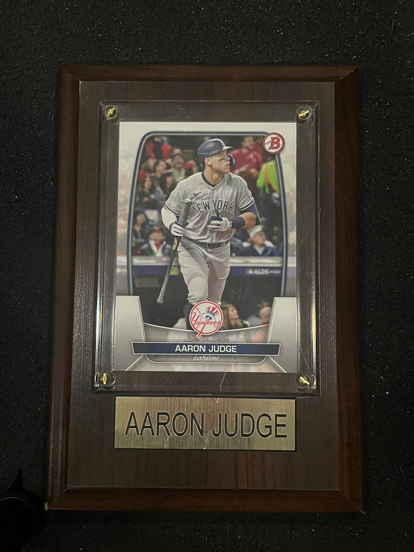Aaron Judge Bowman Baseball Card Plaque – Yankees Authentic Display Piece