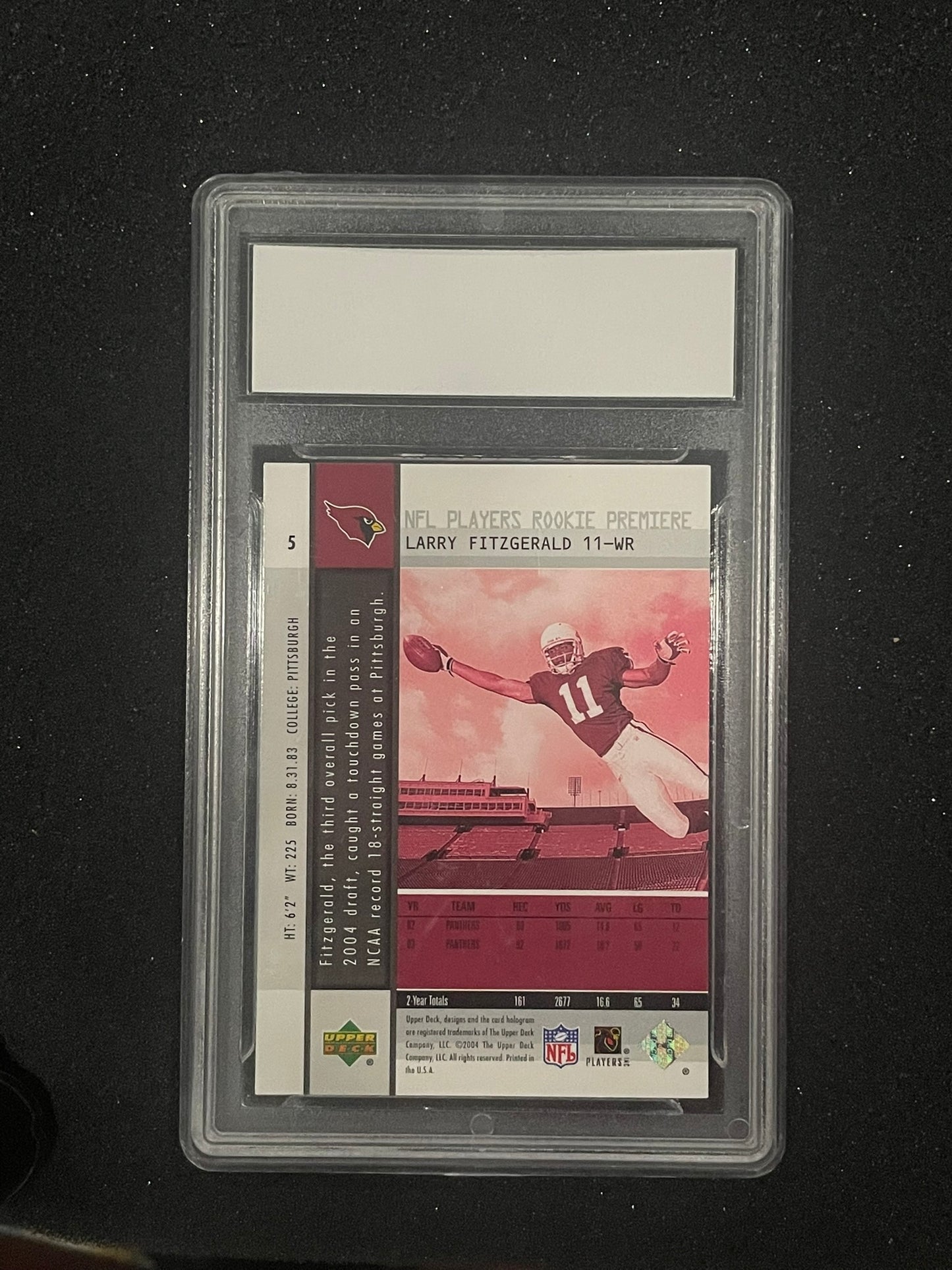 2004 Upper Deck Rookie Premiere #5 Larry Fitzgerald PGI 10 Gem Mint Rookie Card