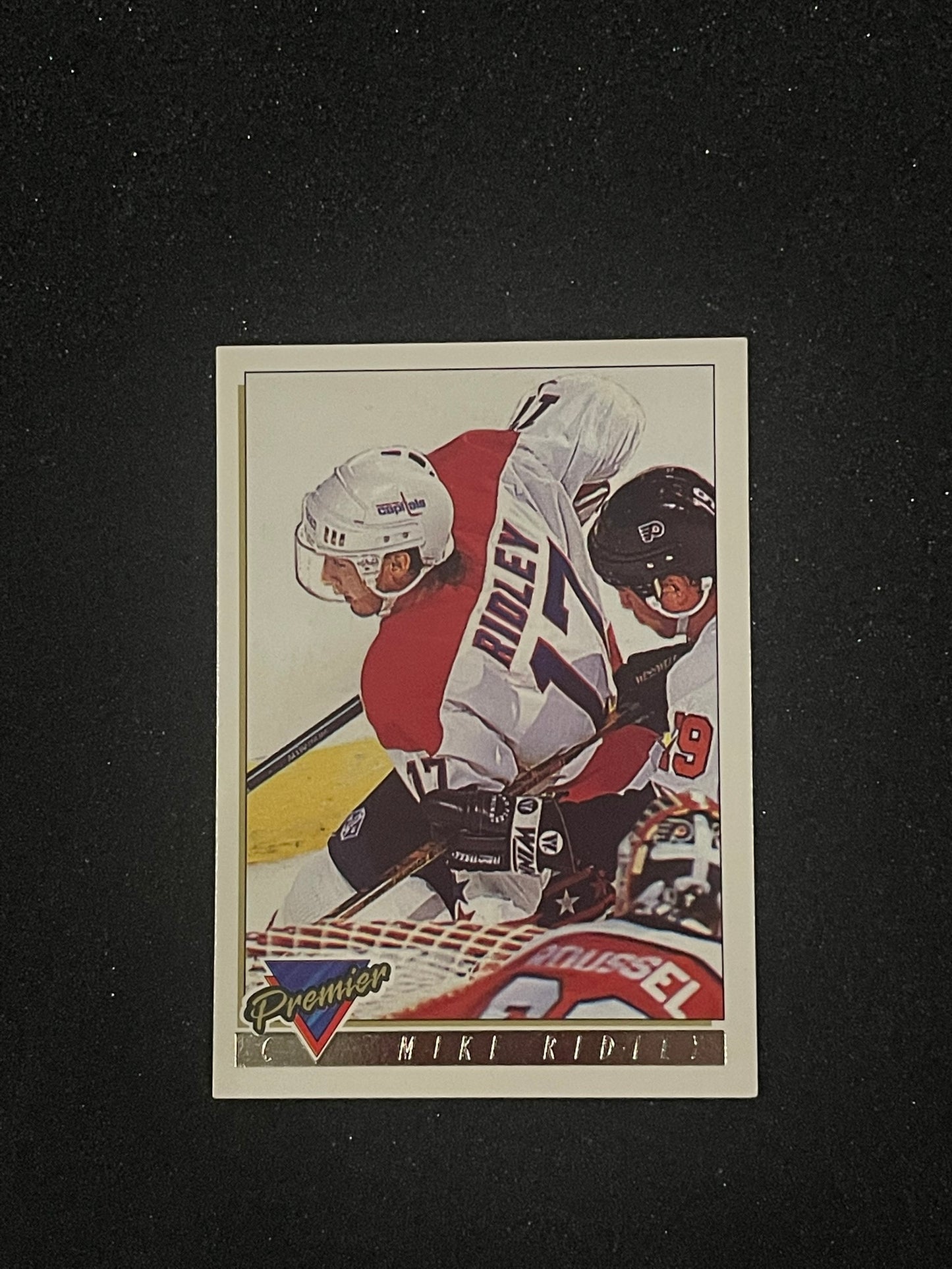 1993 Topps Premier Mike Ridley Washington Capitals Hockey Card
