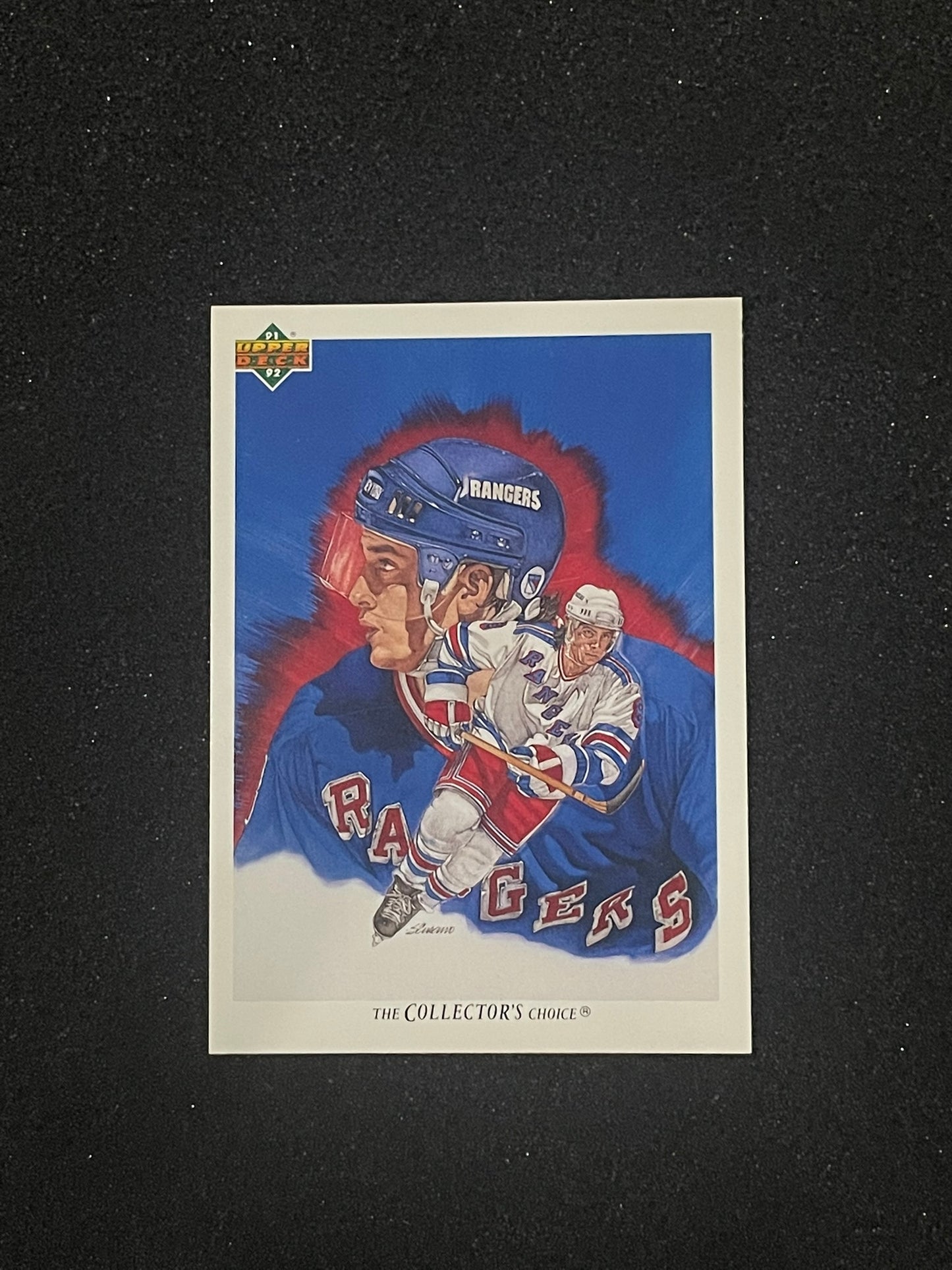 1991-92 Upper Deck Collector’s Choice Darren Turcotte Rangers Art Card #90