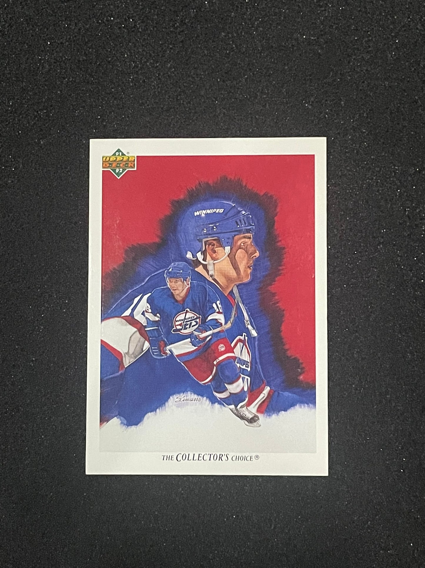 1991-92 Upper Deck “The Collector’s Choice” Ed Olczyk Art Card – Winnipeg Jets