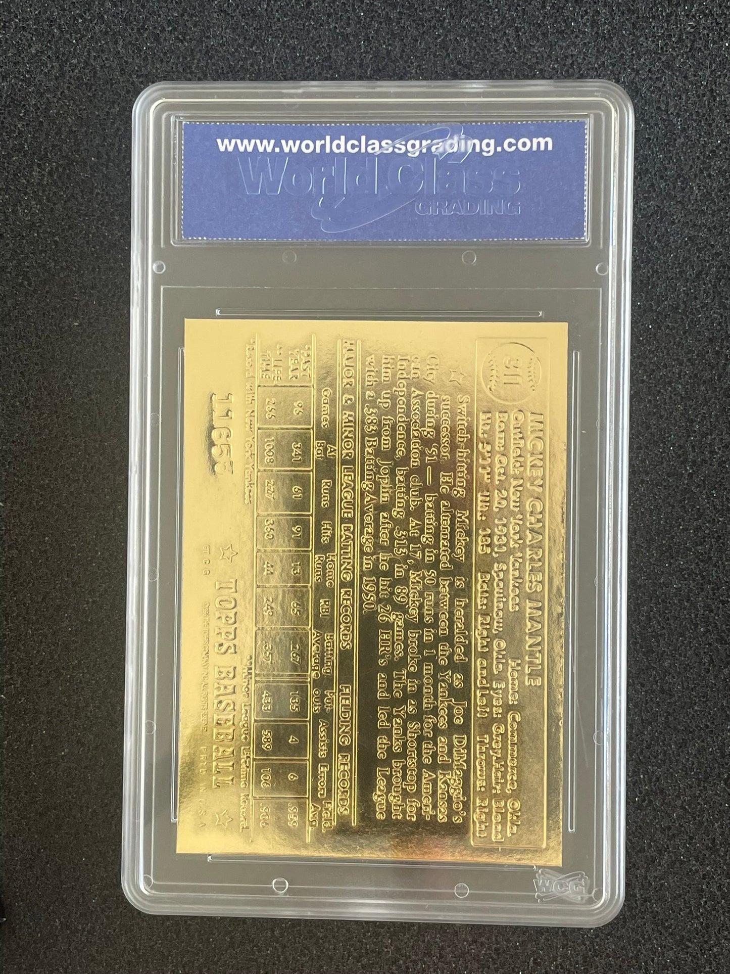 1996 Topps 22K Gold #311 Mickey Mantle – 1952 Rookie Design (WCG 10 GEM-MT)
