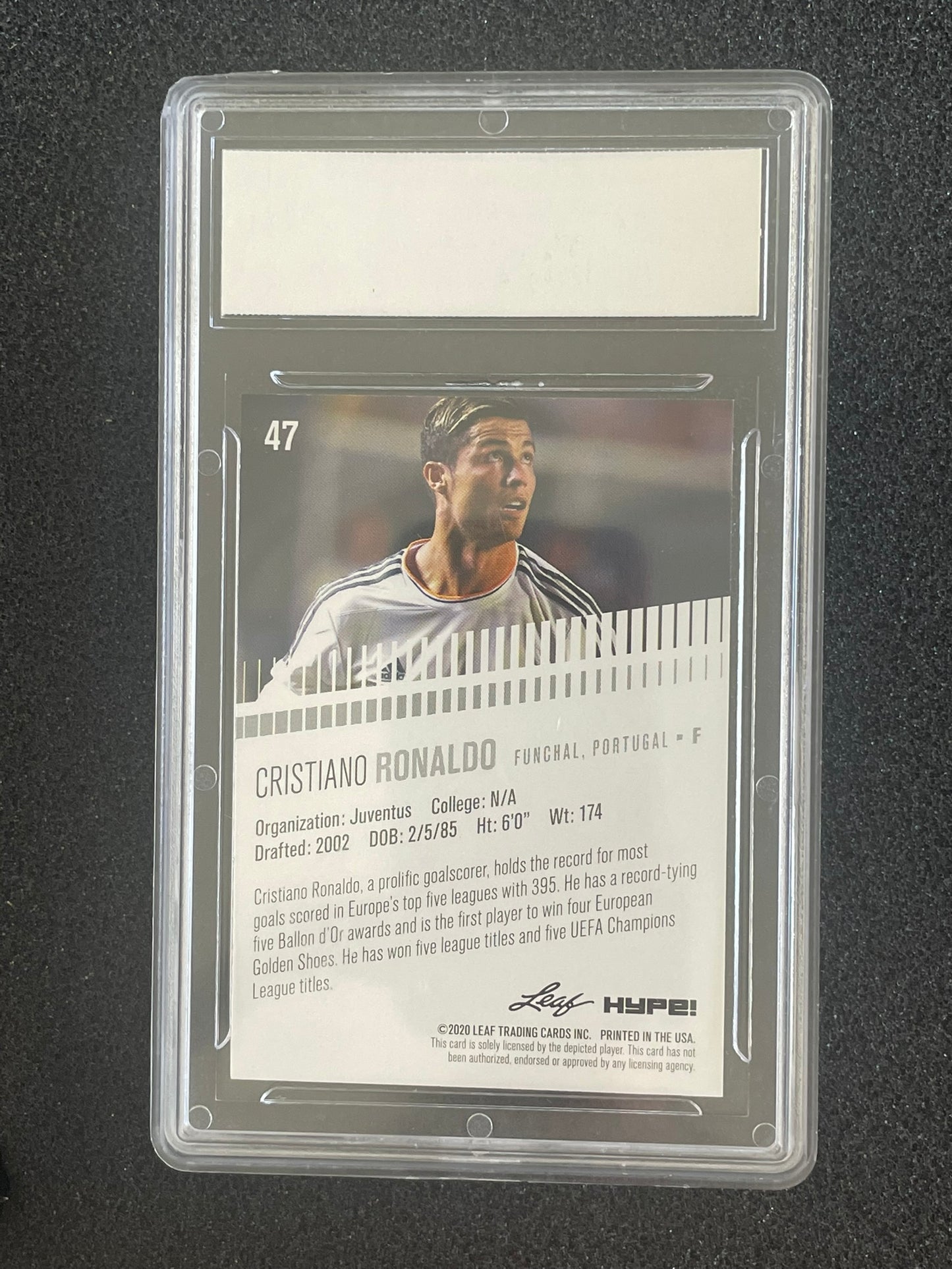 2020 Leaf HYPE! Cristiano Ronaldo #47 (PGI 10 Gem Mint)