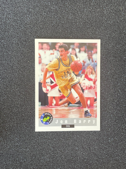 1992 Classic Draft Picks Jon Barry Rookie Card #25 – Georgia Tech / Celtics Draft Pick