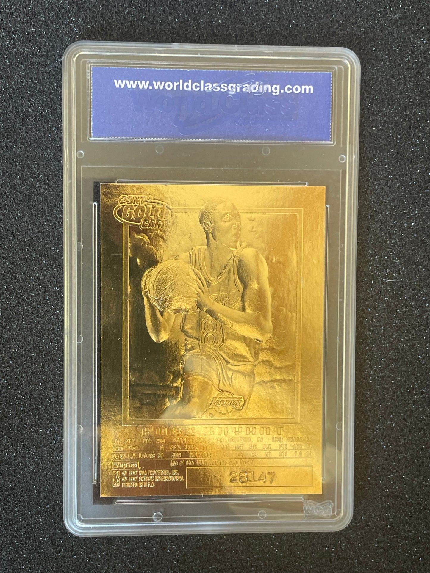 Kobe Bryant 1996 SkyBox EX-2000 23KT Gold Rookie Reprint – WCG 10 GEM Mint – Purple Signature Edition