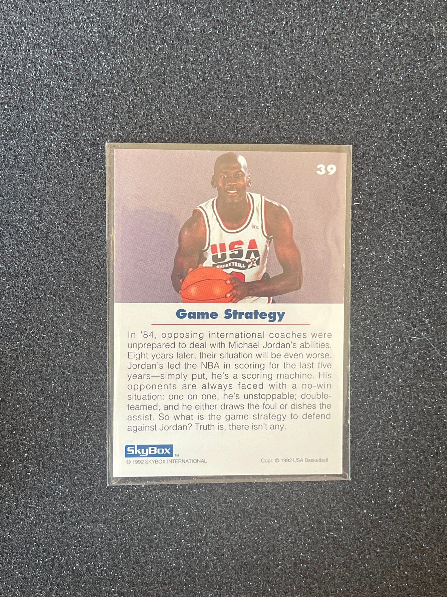 1992 SkyBox USA Basketball Michael Jordan #39 Game Strategy