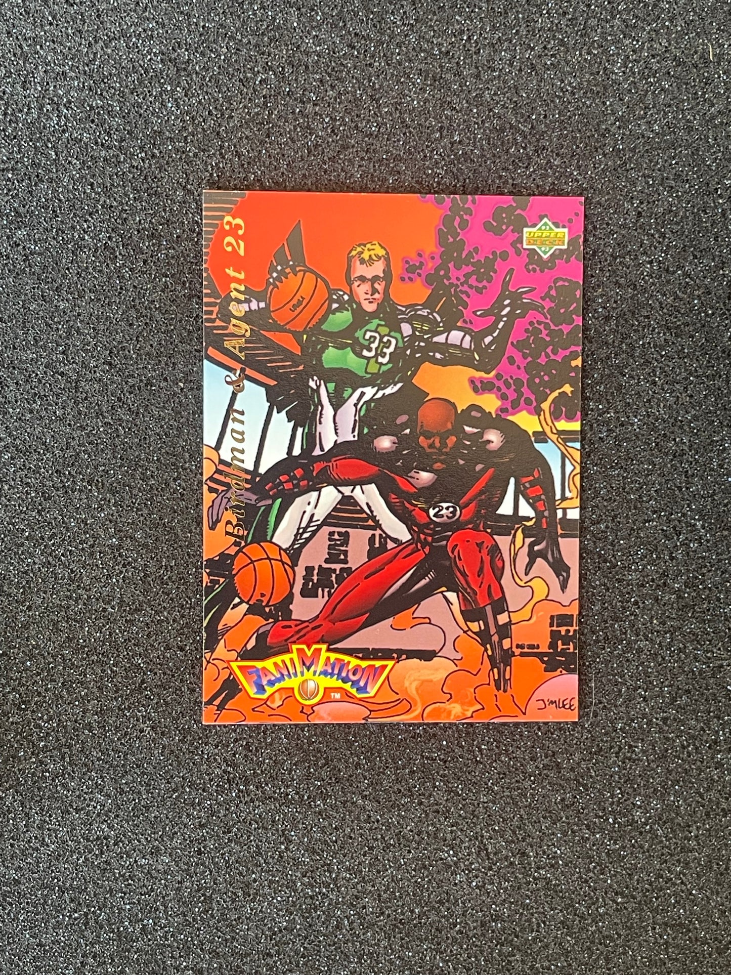 1992-93 Upper Deck Fanimation #510 Michael Jordan & Larry Bird Insert Card – Jim Lee Art