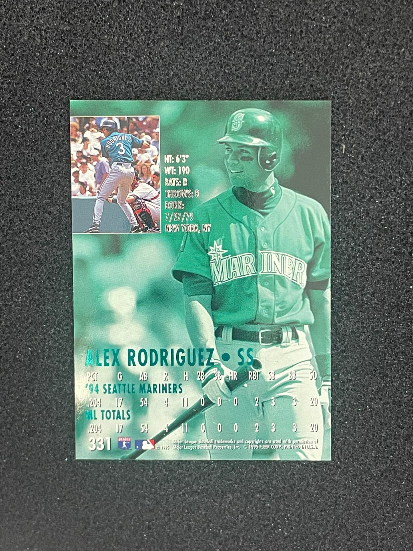 1995 Fleer Ultra Alex Rodriguez Rookie Card #331 Mariners