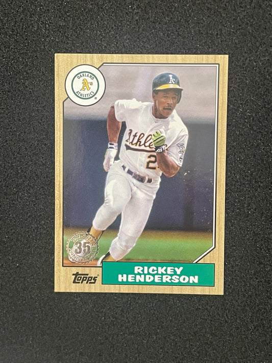 2022 Topps 35th Anniversary Insert – Rickey Henderson – Oakland Athletics – 1987 Retro Design