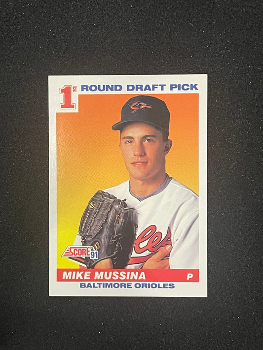 1991 Score Mike Mussina 1st Round Draft Pick Rookie Card #383 – Baltimore Orioles