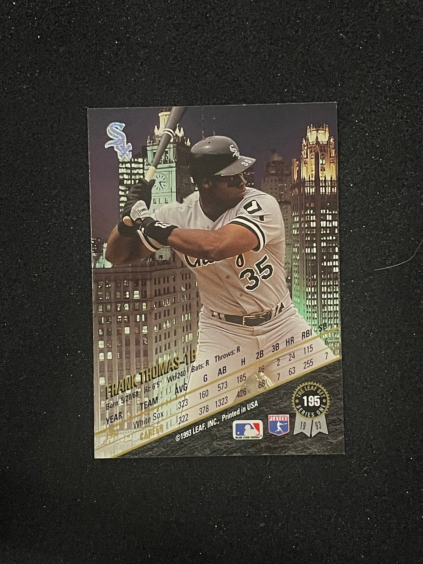 1993 Leaf Frank Thomas #195 Chicago White Sox Baseball Card