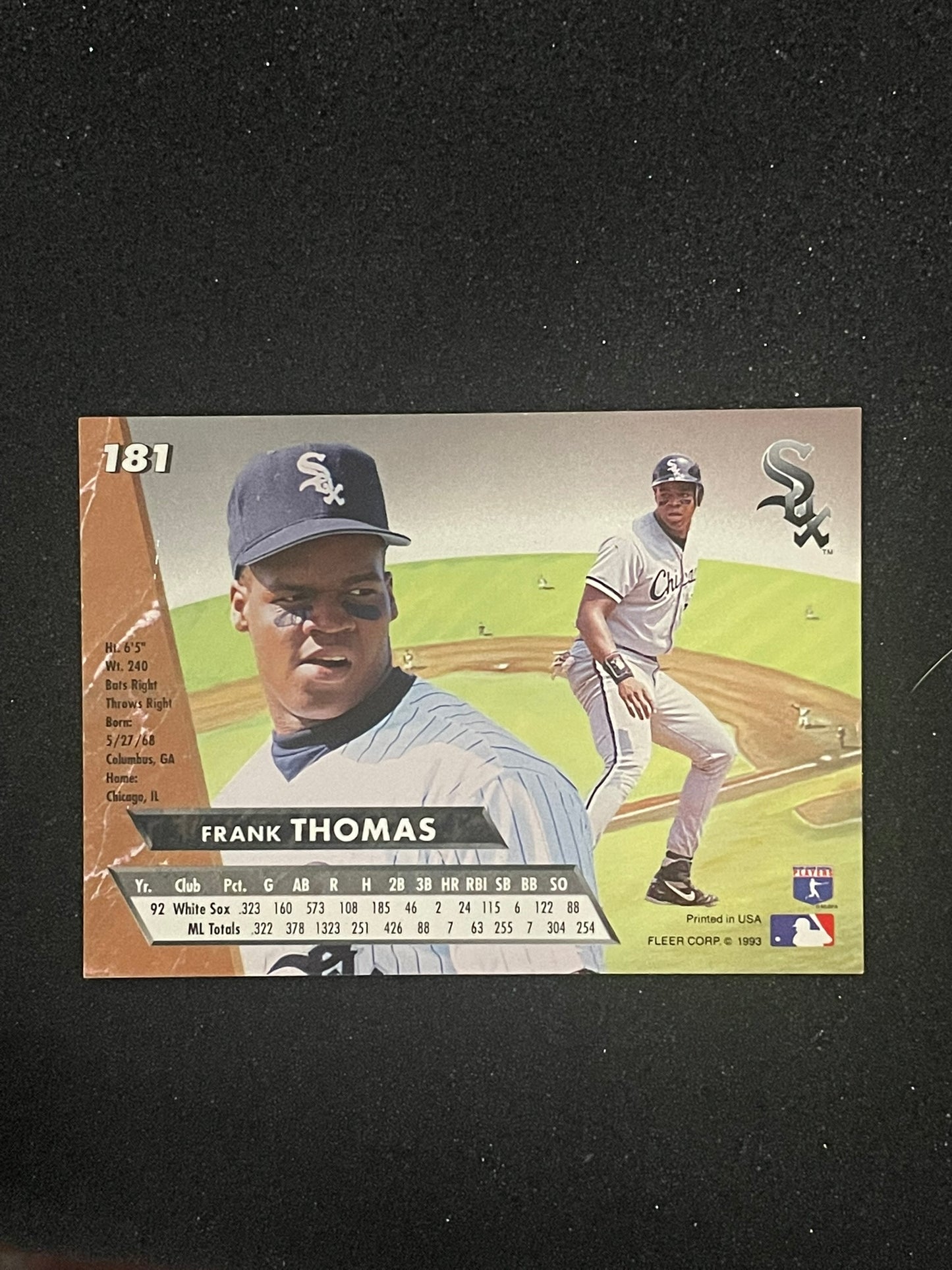 1993 Fleer Ultra Frank Thomas #181 Chicago White Sox Baseball Card