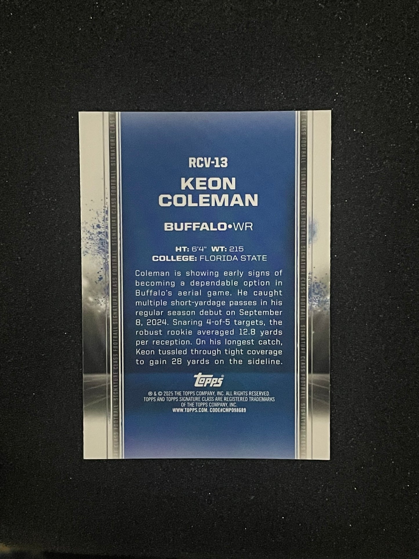 2024 Topps Draft Class Keon Coleman Rookie Insert #RCV-13 | Buffalo Bills