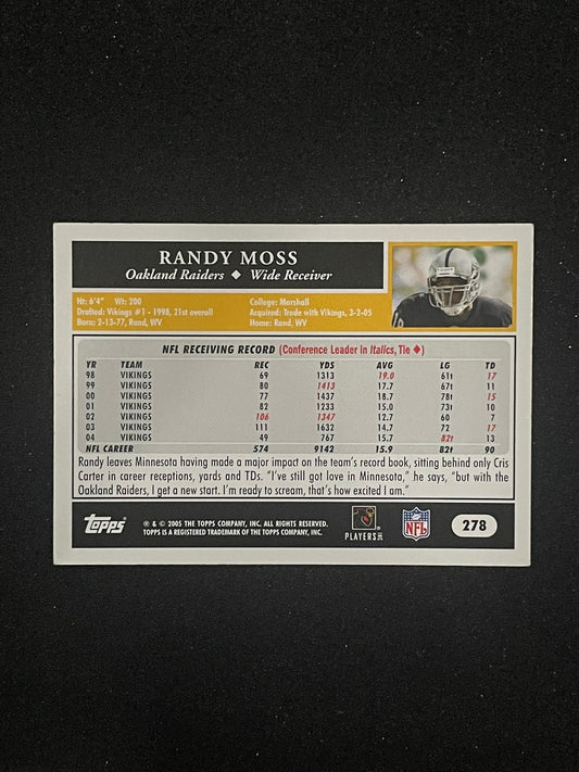 2005 Topps Randy Moss #278 Oakland Raiders – NFL Football Card