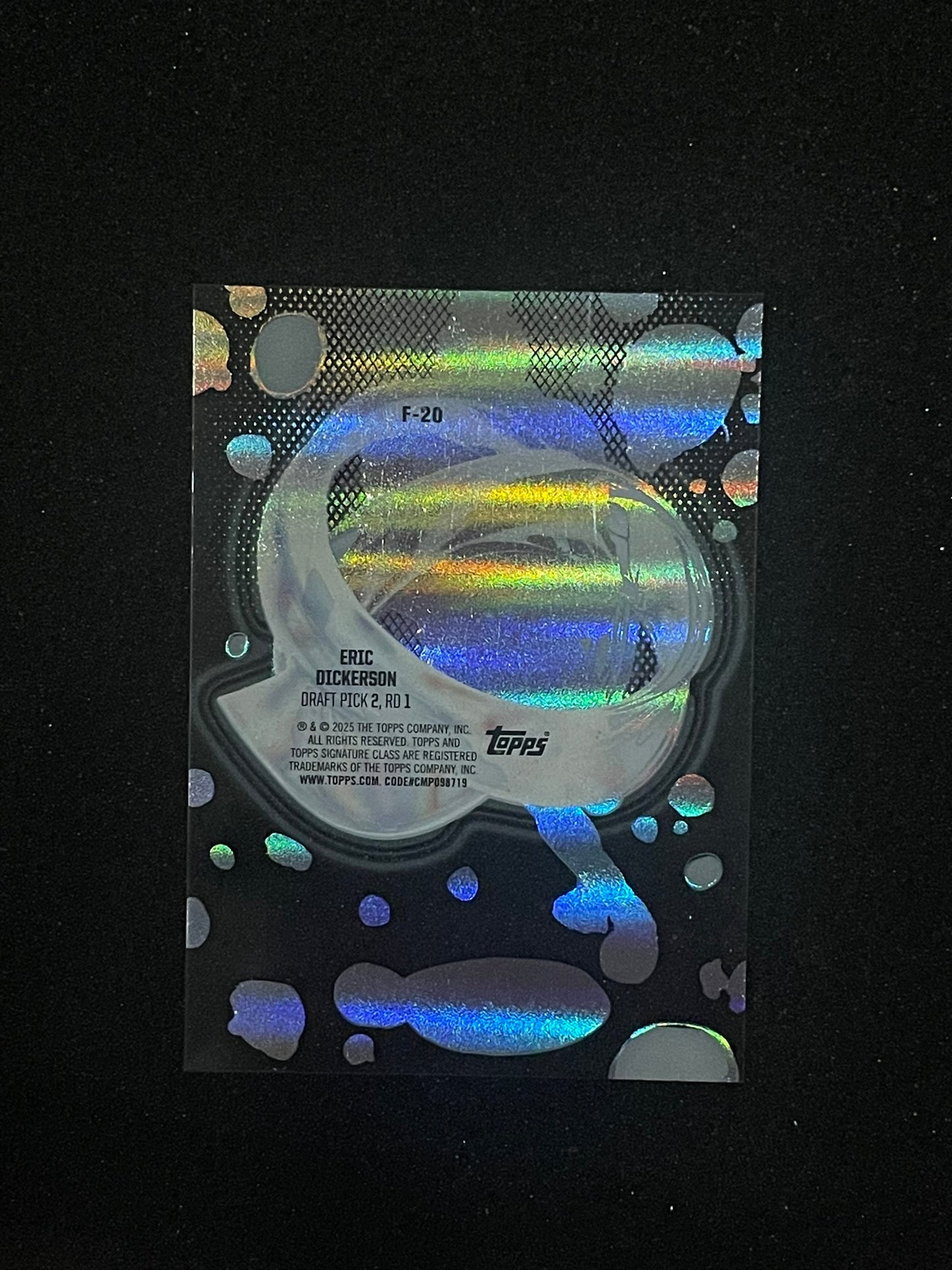 2025 Topps Cosmic Chrome Eric Dickerson “Fantasy Focus” Insert – Indianapolis Colts