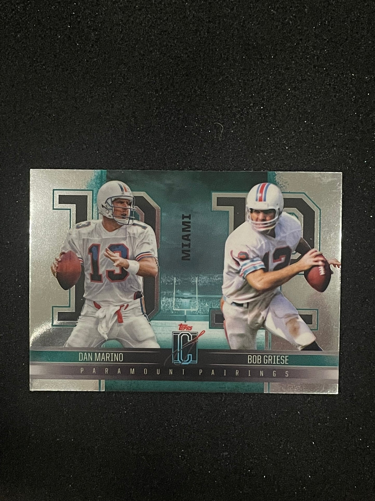 2025 Topps Paramount Pairings Dan Marino & Bob Griese | Miami Dolphins QB Duo Insert