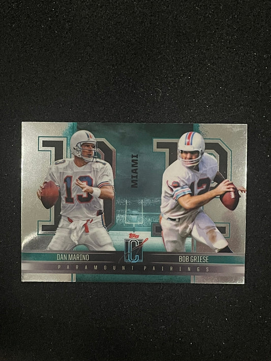 2025 Topps Paramount Pairings Dan Marino & Bob Griese | Miami Dolphins QB Duo Insert