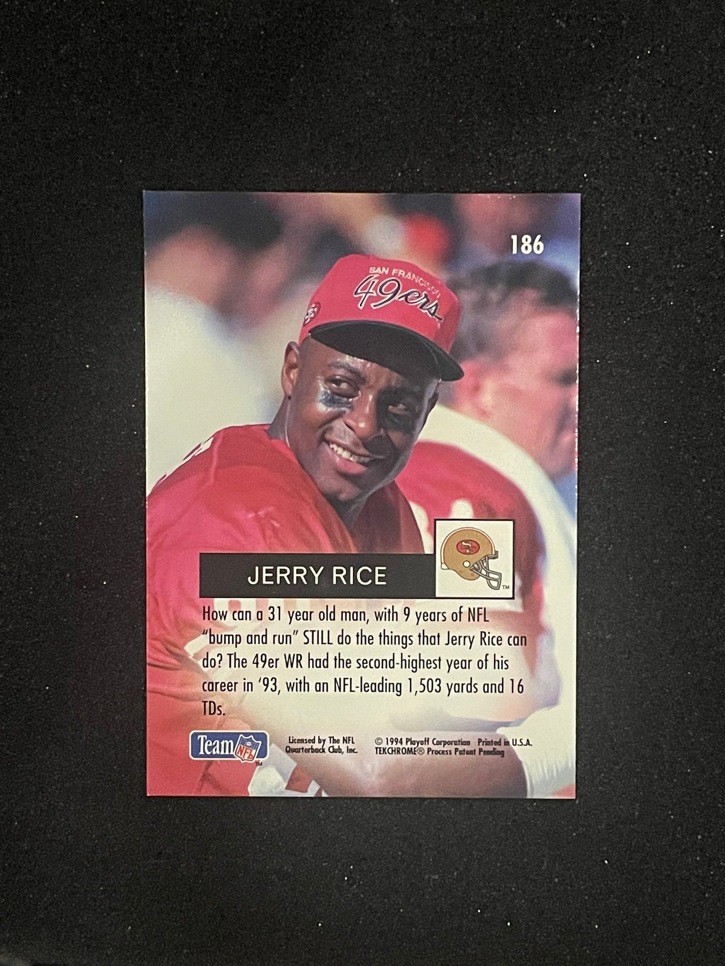 1994 Playoff Jerry Rice #186 San Francisco 49ers Football Card