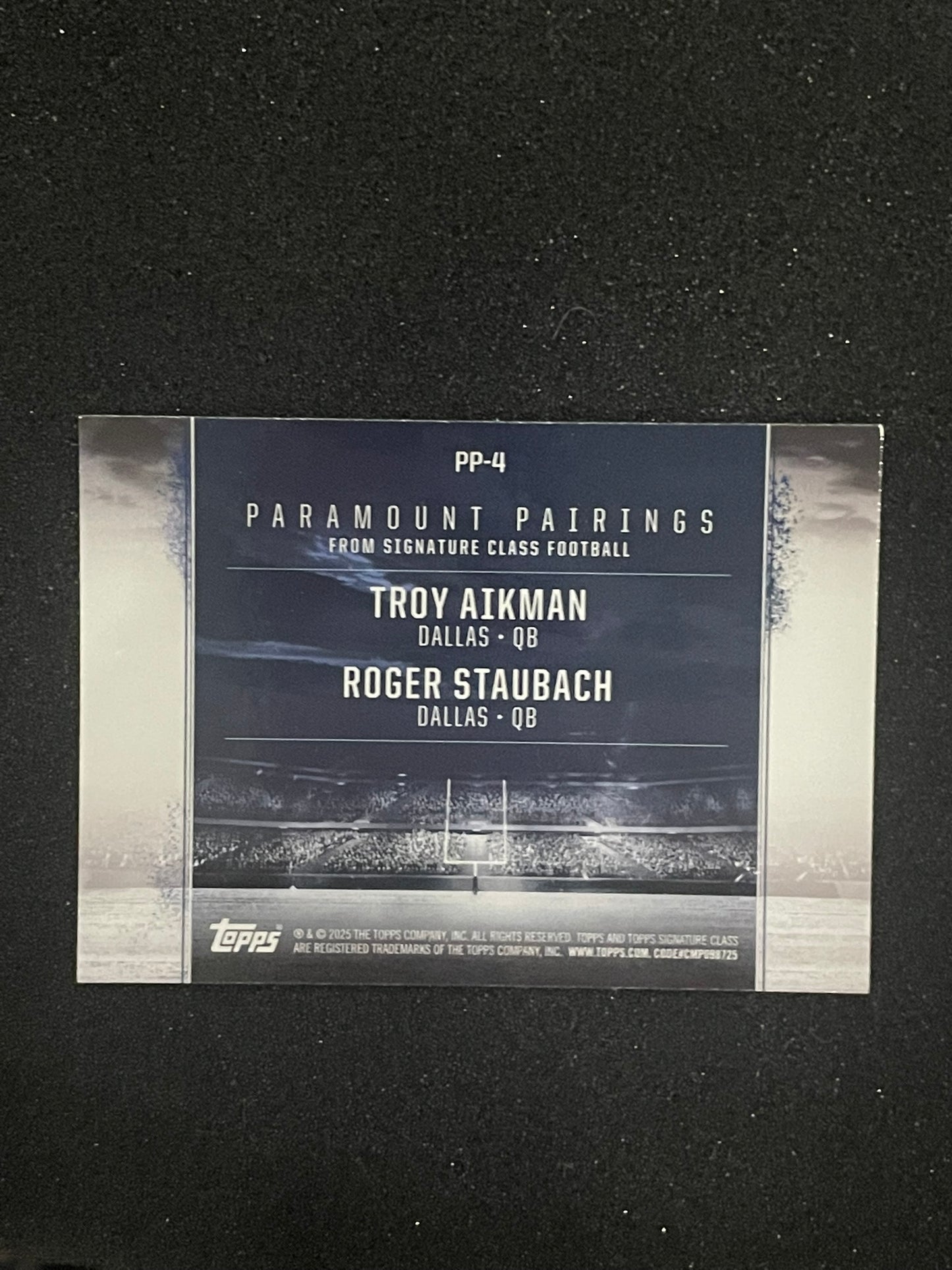 Troy Aikman & Roger Staubach 2024 Topps Paramount Pairings #PP-4 Insert – Dallas Cowboys