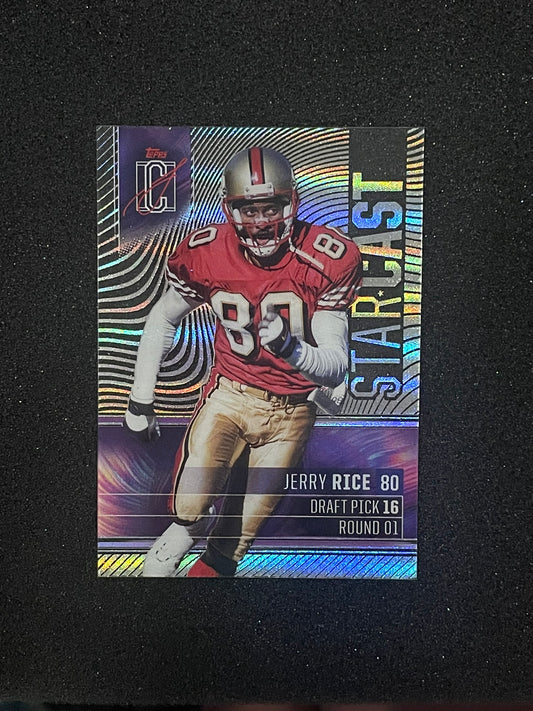 2025 Topps Starcast Jerry Rice Insert – San Francisco 49ers Holofoil Football Card