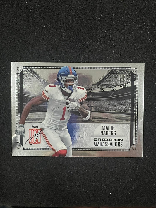 2025 Topps Malik Nabers Gridiron Ambassadors Rookie Card – New York Giants
