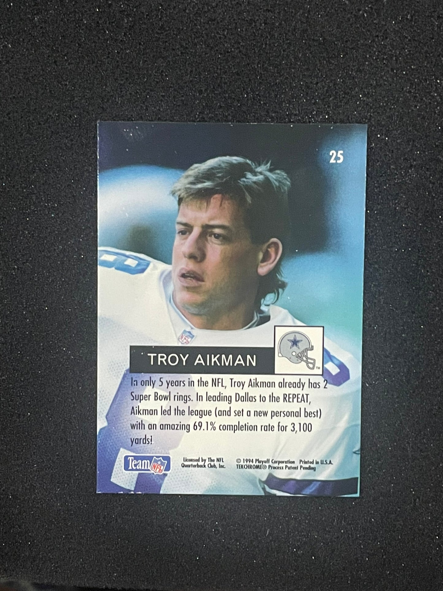 1994 Playoff #25 Troy Aikman Dallas Cowboys Football Card – NM Base