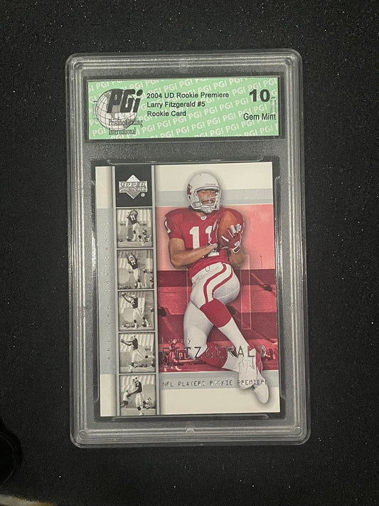 2004 Upper Deck Rookie Premiere #5 Larry Fitzgerald PGI 10 Gem Mint Rookie Card
