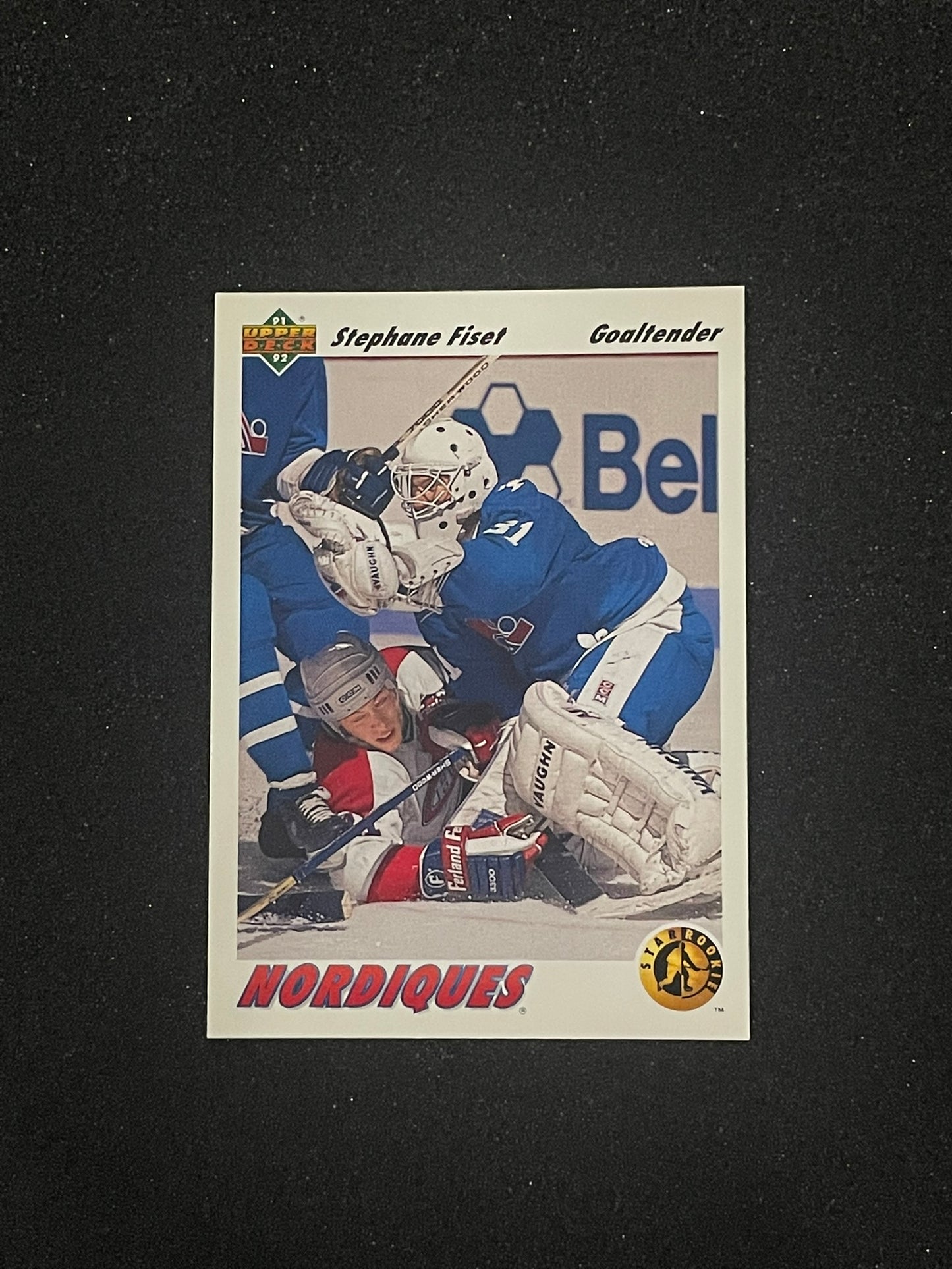 1991-92 Upper Deck Stéphane Fiset Star Rookie RC #452 | Quebec Nordiques