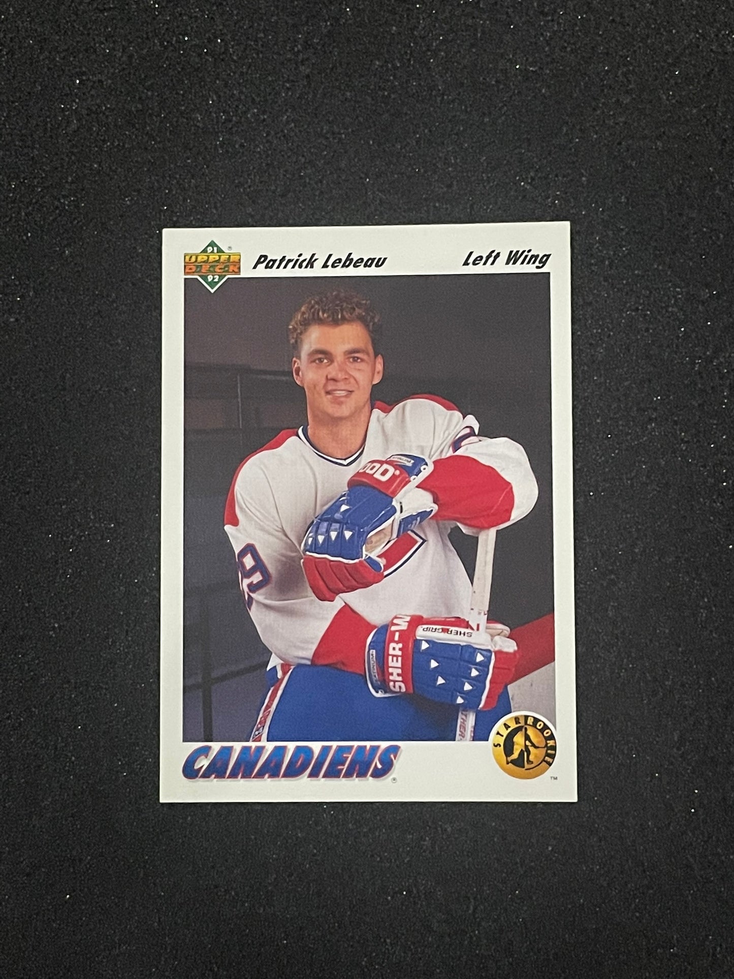 1991-92 Upper Deck Star Rookie Patrick Lebeau Montreal Canadiens Hockey Card