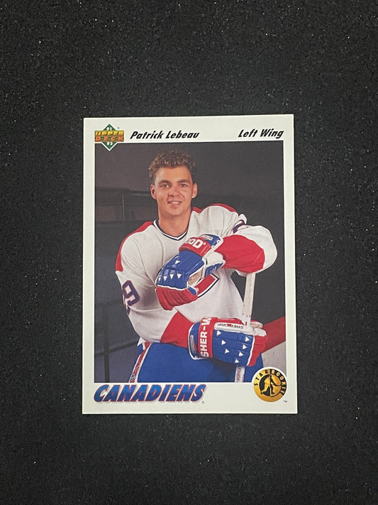 1991-92 Upper Deck Star Rookie Patrick Lebeau Montreal Canadiens Hockey Card